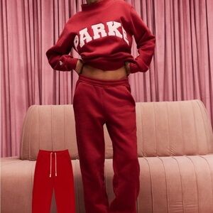 Parke Valentine Drop Crimson Red Women's Sweatpants NEW Sz Small